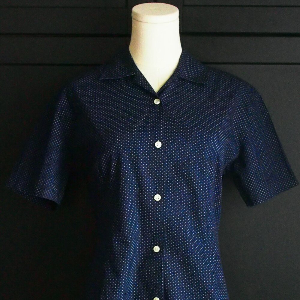Perry Ellis | Vintage 100% Cotton Late 90s - Early 2000s Micro-Dot Shirt